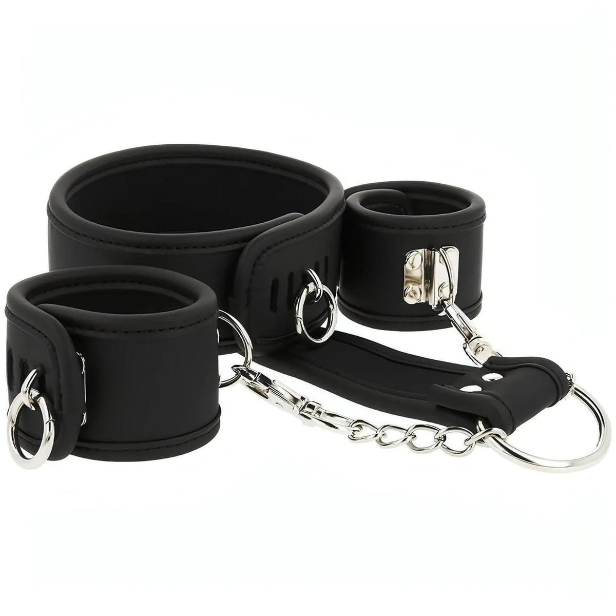 Set Costrittivo ″Collo legato ai polsi″ - Realizzato in pelle vegana