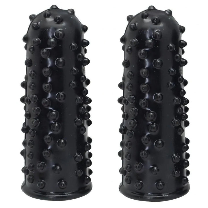 Set di 2 ditali con rilievi stimolanti - Nero