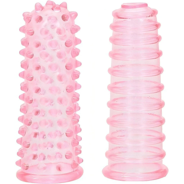 Set di 2 guaine per dito con rilievi stimolanti