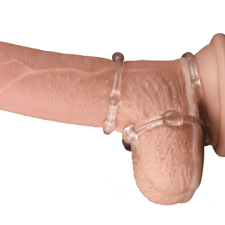 Set di 3 anelli beaded - Trasparente