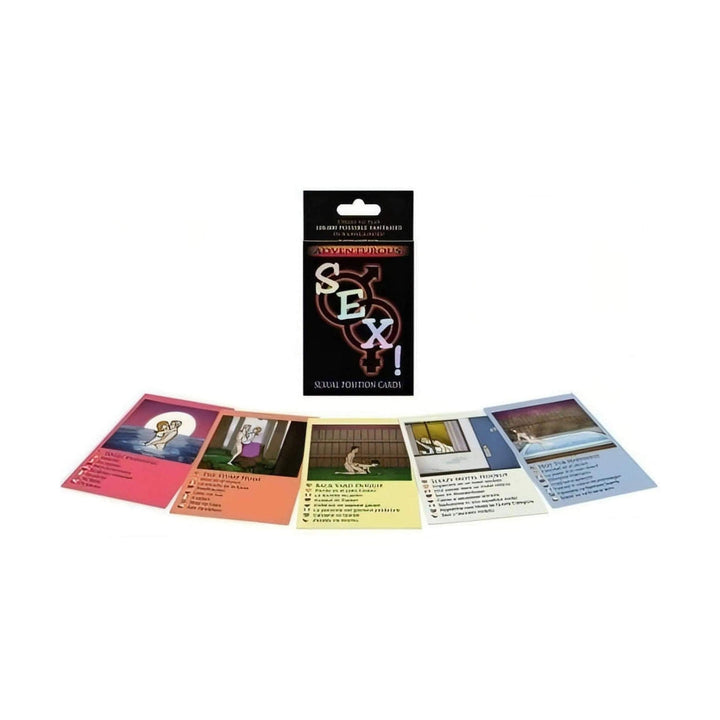 Mazzo carte giochi erotici Avventuroso Sesso confezione nera con 5 carte colorate illustrate
