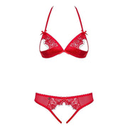 Dettaglio reggiseno balconcino pizzo floreale e mutandine S/M