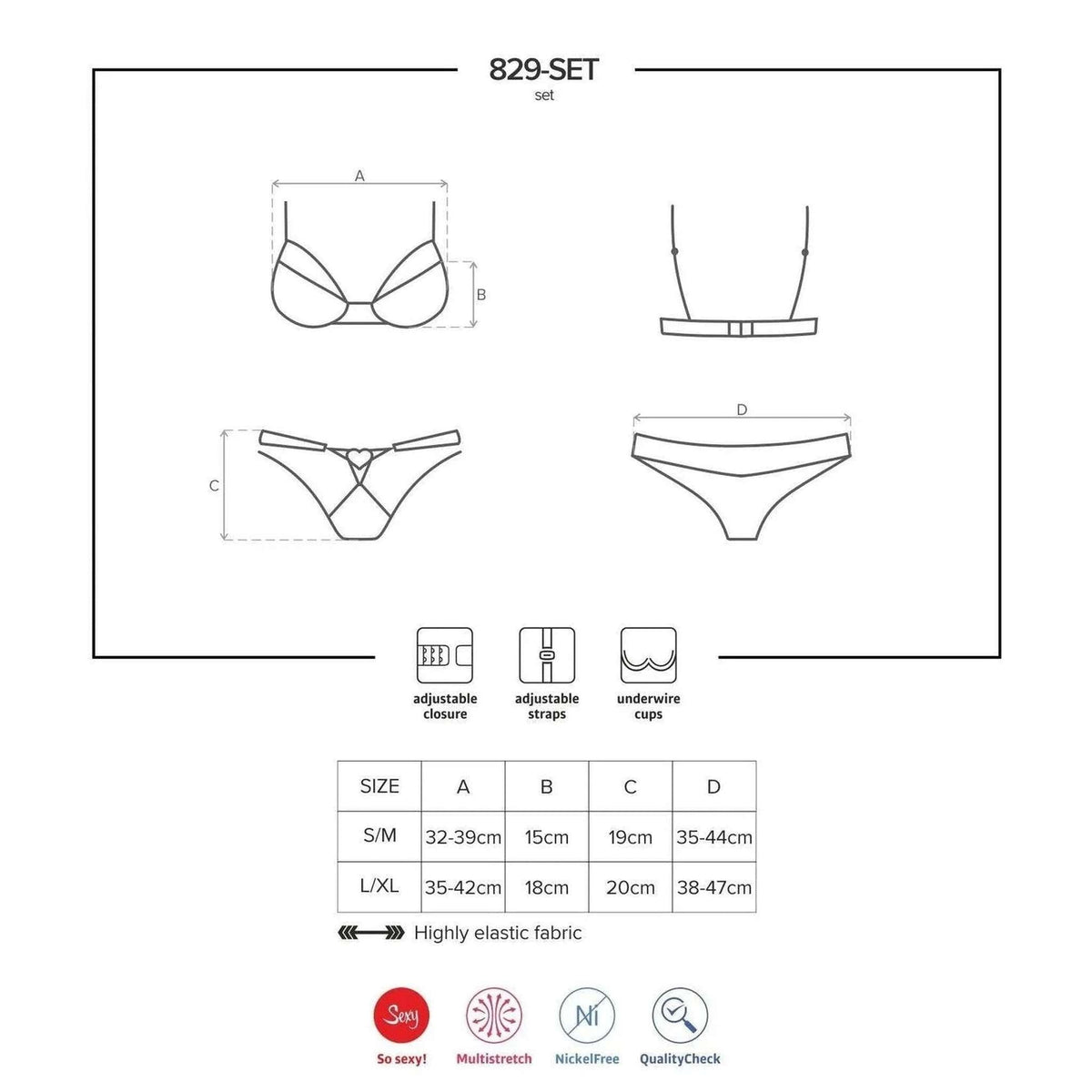 Sexy Completino Rosso Obsessive Tempting Set