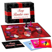 Gioco da tavolo erotico Sexy Rendez Vou con tabellone rosso, carte e pedine per coppie