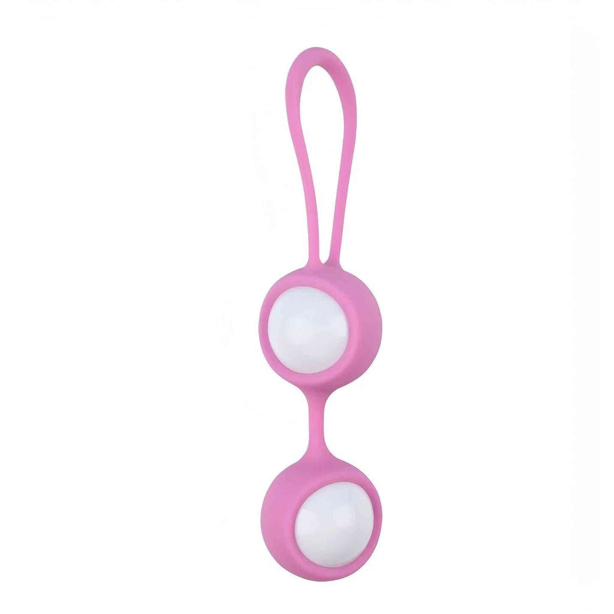 Palle Kegel rosa in silicone con peso interno per tonificazione muscolare