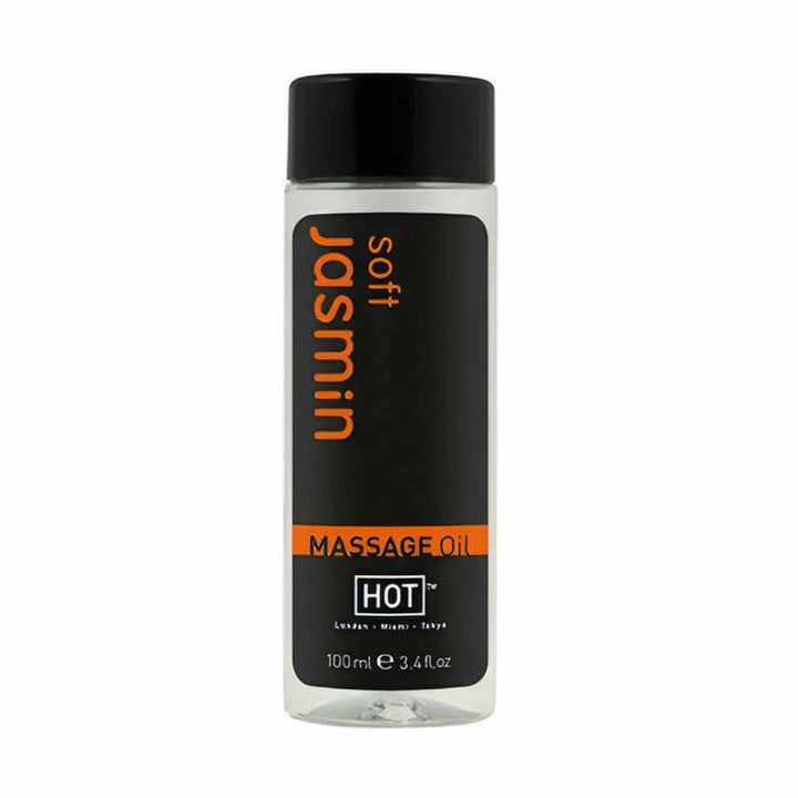 Olio da massaggio Soft Jasmin 100 ml con aroma di gelsomino e bottiglia nera