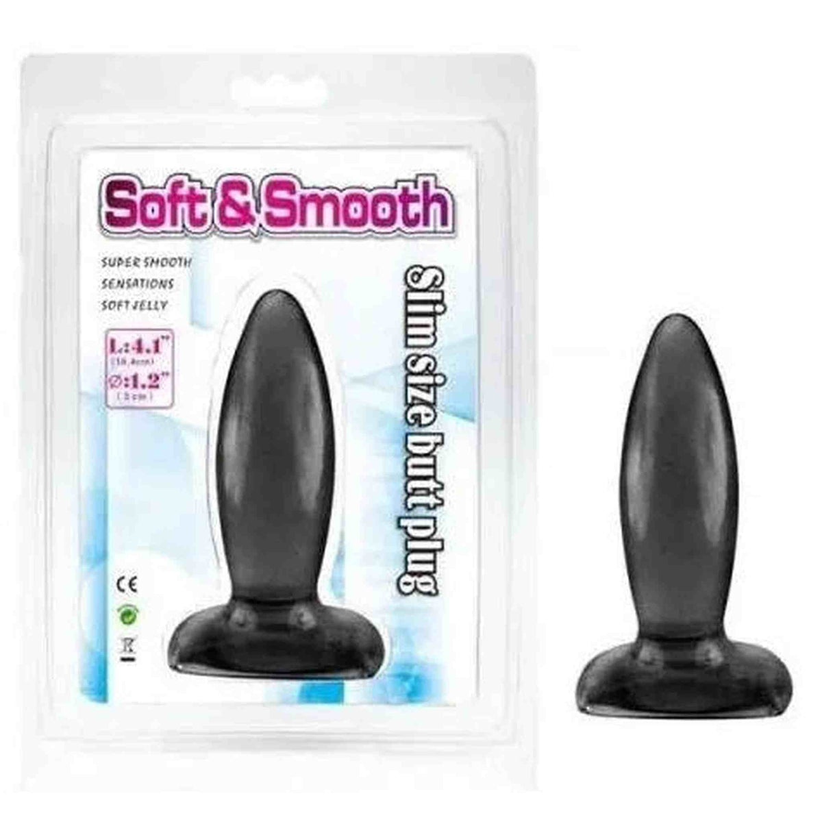 Soft & Smooth Plug Anale Nero 10.4 cm Ø 3 cm