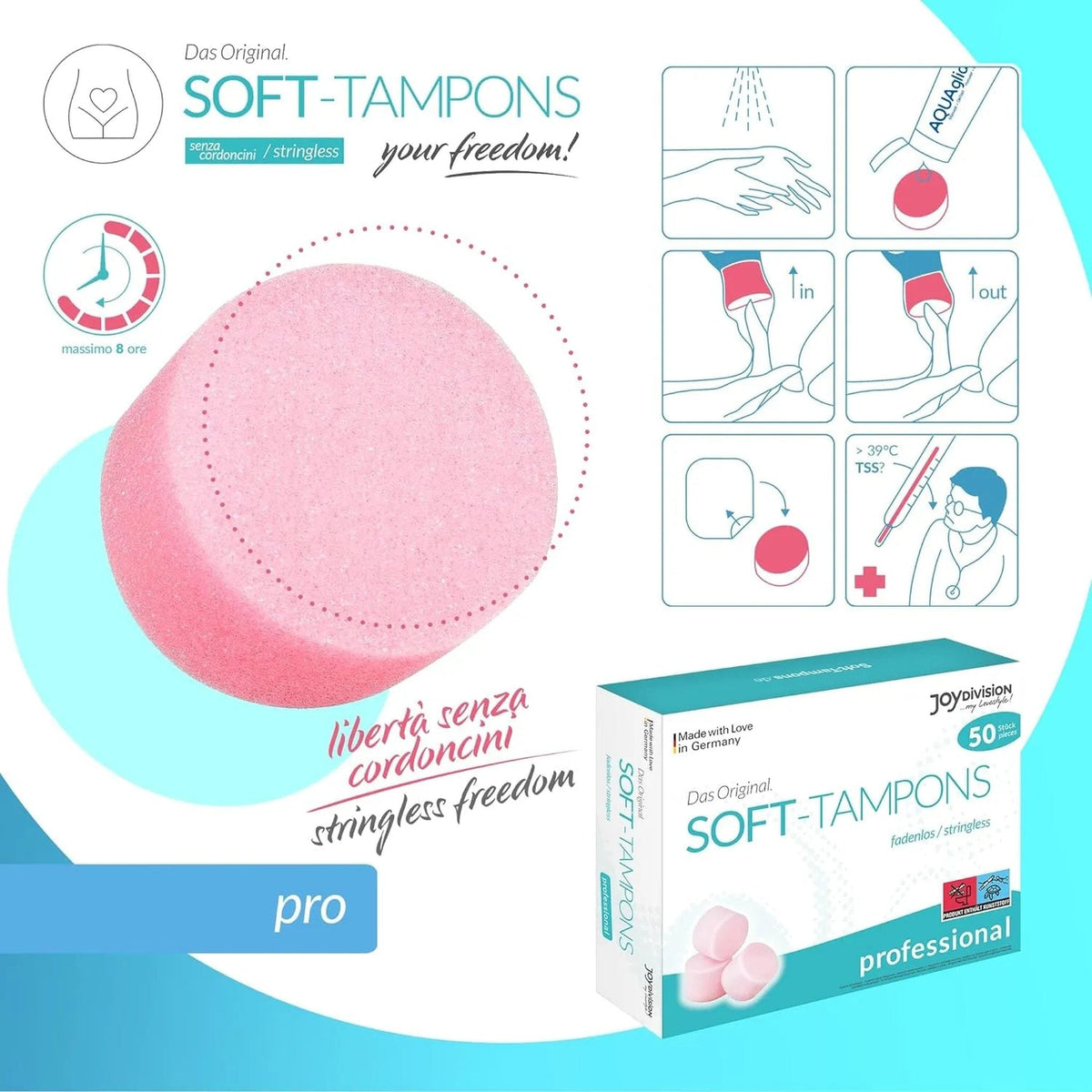 Tampone Joy Division Professional rotondo confezione da 50 pezzi