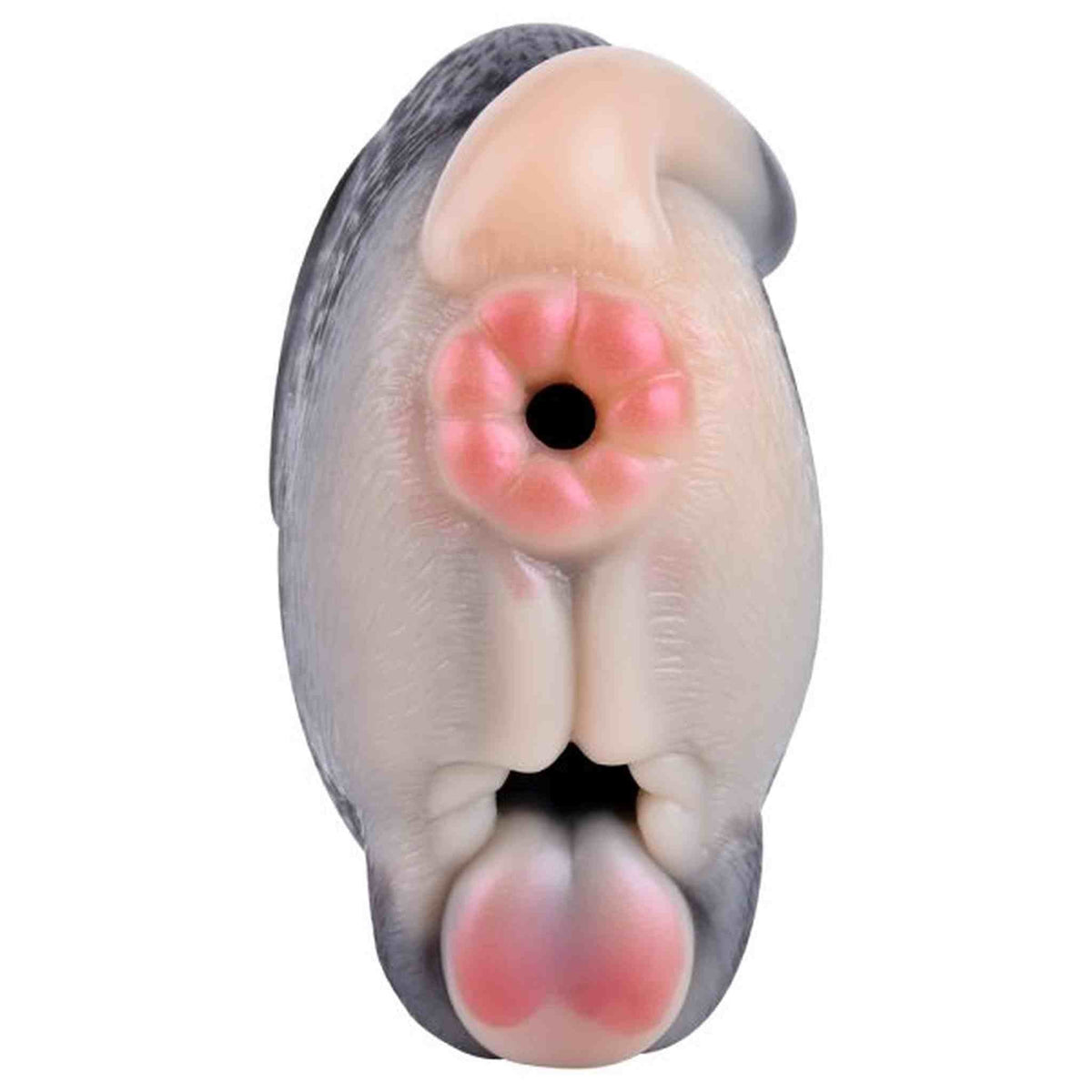 Tazza masturbazione silicone realistico topo con dettagli anatomici rosa e texture pelo