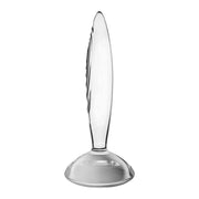 Dildo in vetro trasparente Satisfyer con incisioni verticali parallele sul corpo