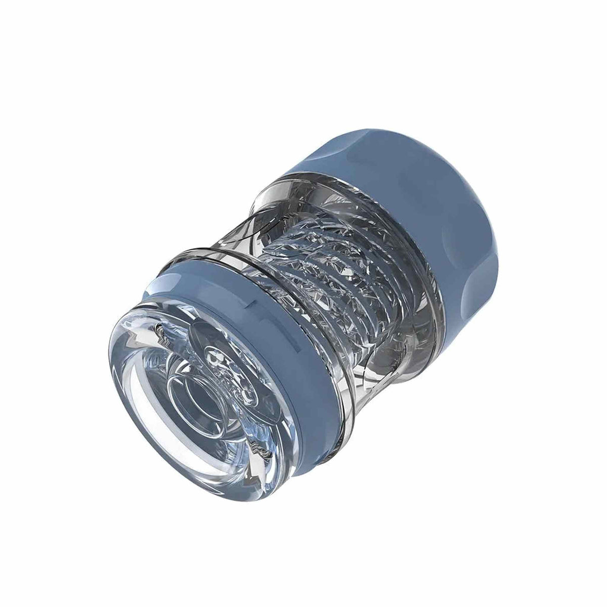 Angolo laterale masturbatore Spiral Portable Vigor Cup compatto cilindrico con finitura lucida