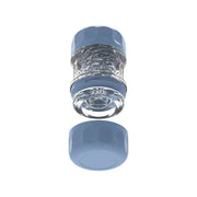 Vista frontale masturbatore Spiral Portable Vigor Cup aperto con guaina TPE trasparente e rilievi spiralati