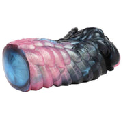 Vista laterale toy masturbazione gradiente blu rosa nero superficie liscia lucida