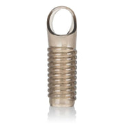 Guaina stimolante per pene grigio opaco TPE superficie a spirale