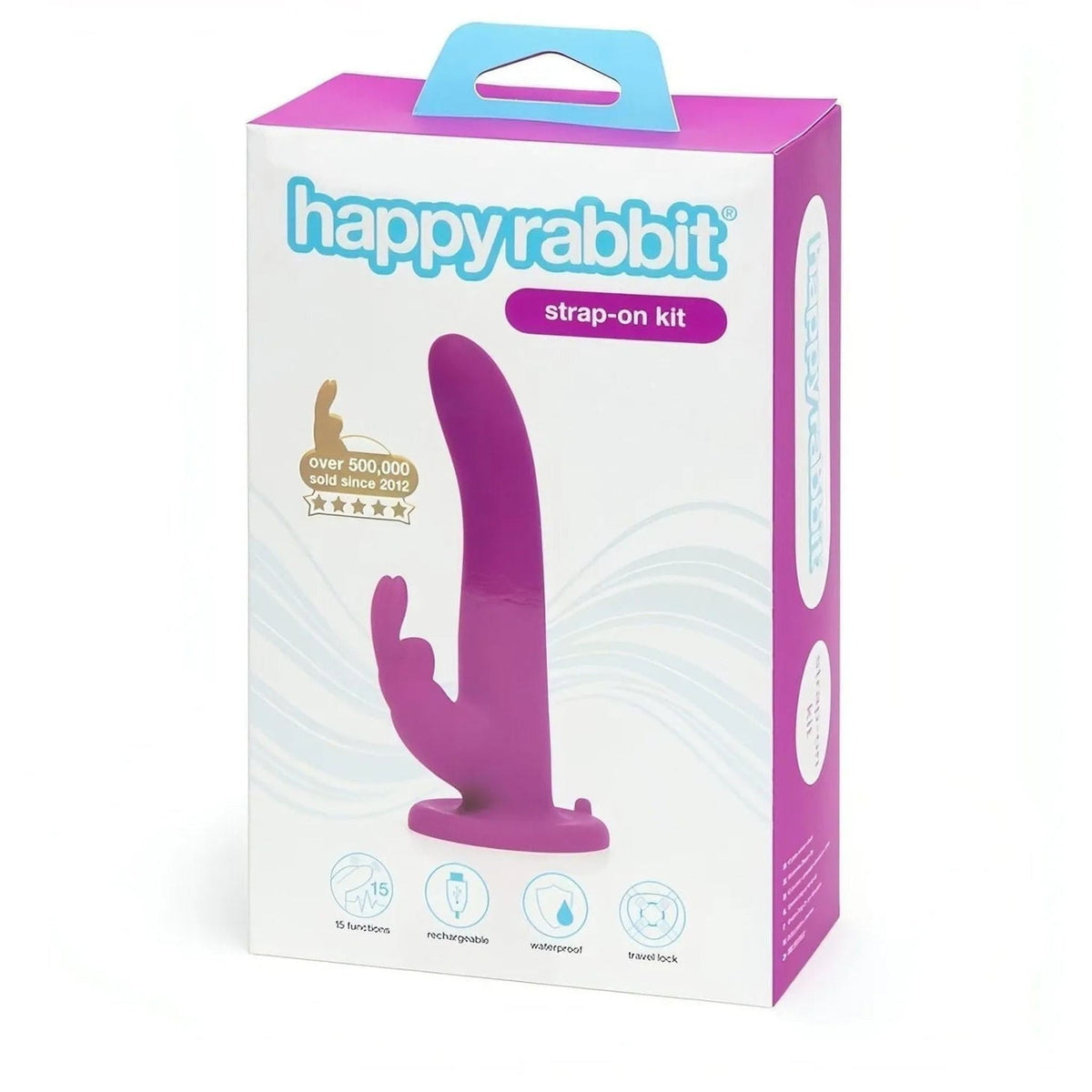 Strap-On Rabbit Vibrante con 15 Diverse Modalità Di Vibrazione - Silicone Medicale, Ricaricabile