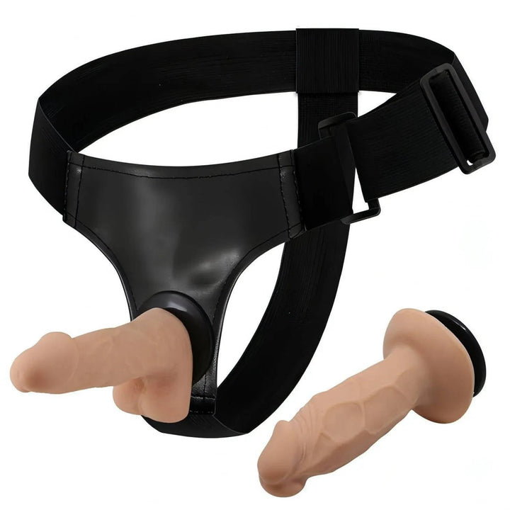 Strap-on con due mini falli realistici extra morbidi