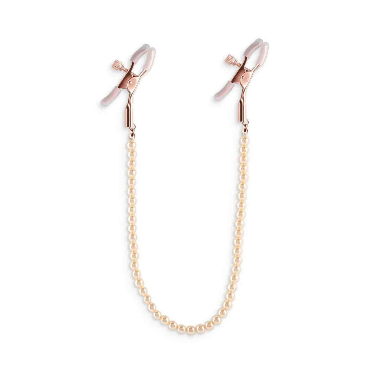 Stringicapezzoli bianchi con catena di perline bronzee