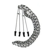 Pinze per capezzoli modello giapponese con catena media 45.7 cm e punte in PVC nero