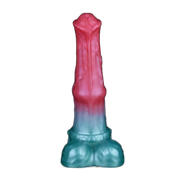 Dildo silicone Lewis gradiente rosa turchese vista frontale