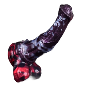 Dildo silicone Lewis drago strisce vista diagonale curva
