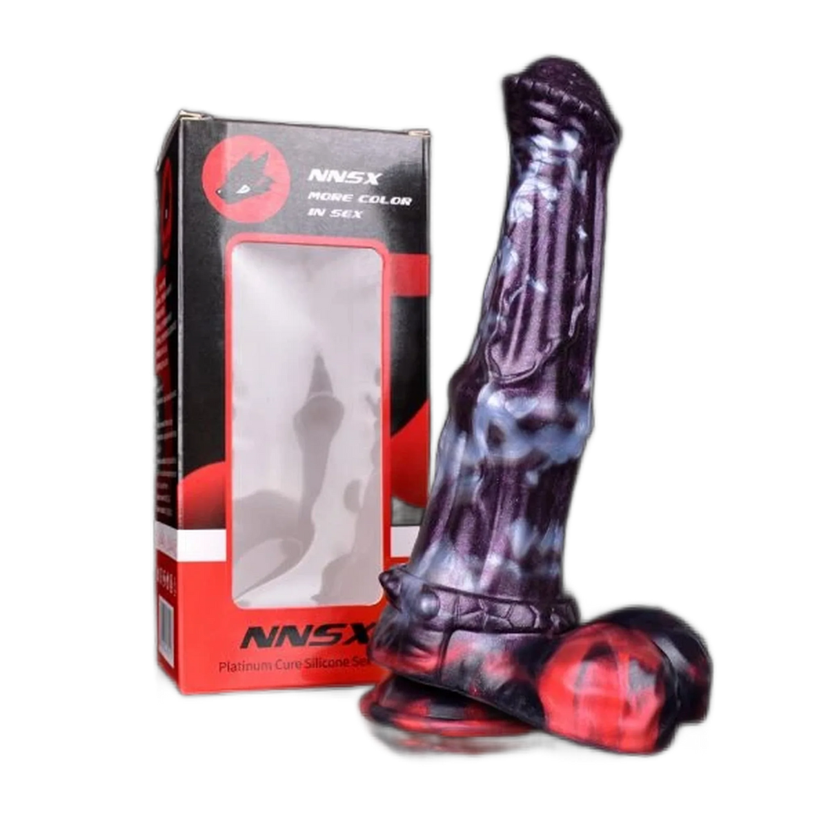 Dildo silicone Lewis drago con confezione nera e rossa