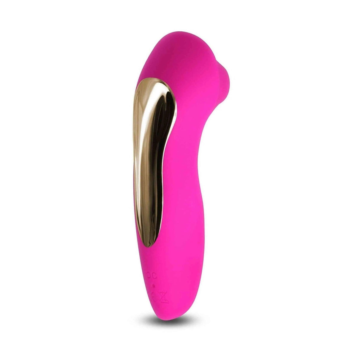 Dettaglio lato dispositivo Revel Vera viola con striscia oro e porta ricarica USB