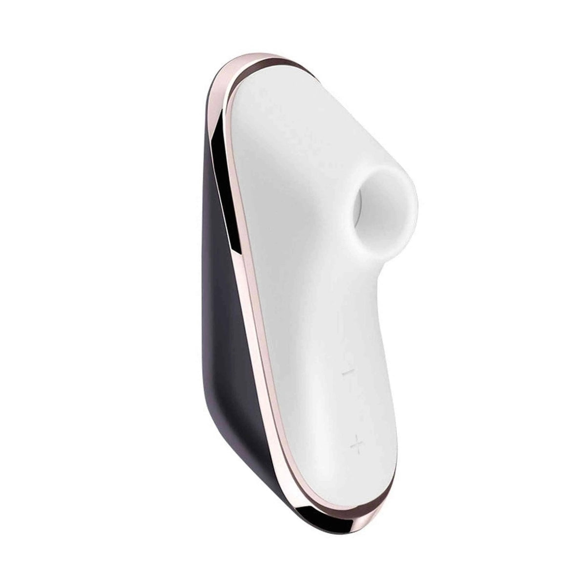 Satisfyer Traveler stimolatore aria frontale aperto cupola morbida bianca e nera