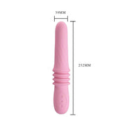 Vibratore rosa in silicone con movimento UP & DOWN e 12 modalità di vibrazione