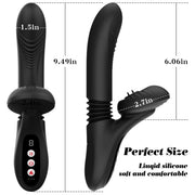 Super Vibratore Vaginale e Clitorideo con Spinta, Riscaldamento e Lingue Clitoridee