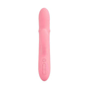 Pulsanti controllo vibratore rabbit Svakom Mora Neo rosa pastello disposti verticalmente sul manico