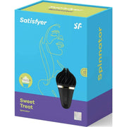 Confezione Satisfyer Spinnator Sweet Treat blu e giallo con finestra prodotto