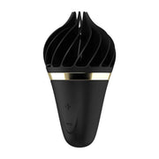 Satisfyer Sweet Treat Spinnator nero opaco con fascia dorata e controlli +/-