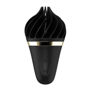 Satisfyer Sweet Treat Spinnator nero opaco con fascia dorata e controlli +/-