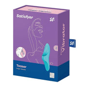 Confezione vibratore per dito Satisfyer Teaser viola e blu con garanzia 15 anni