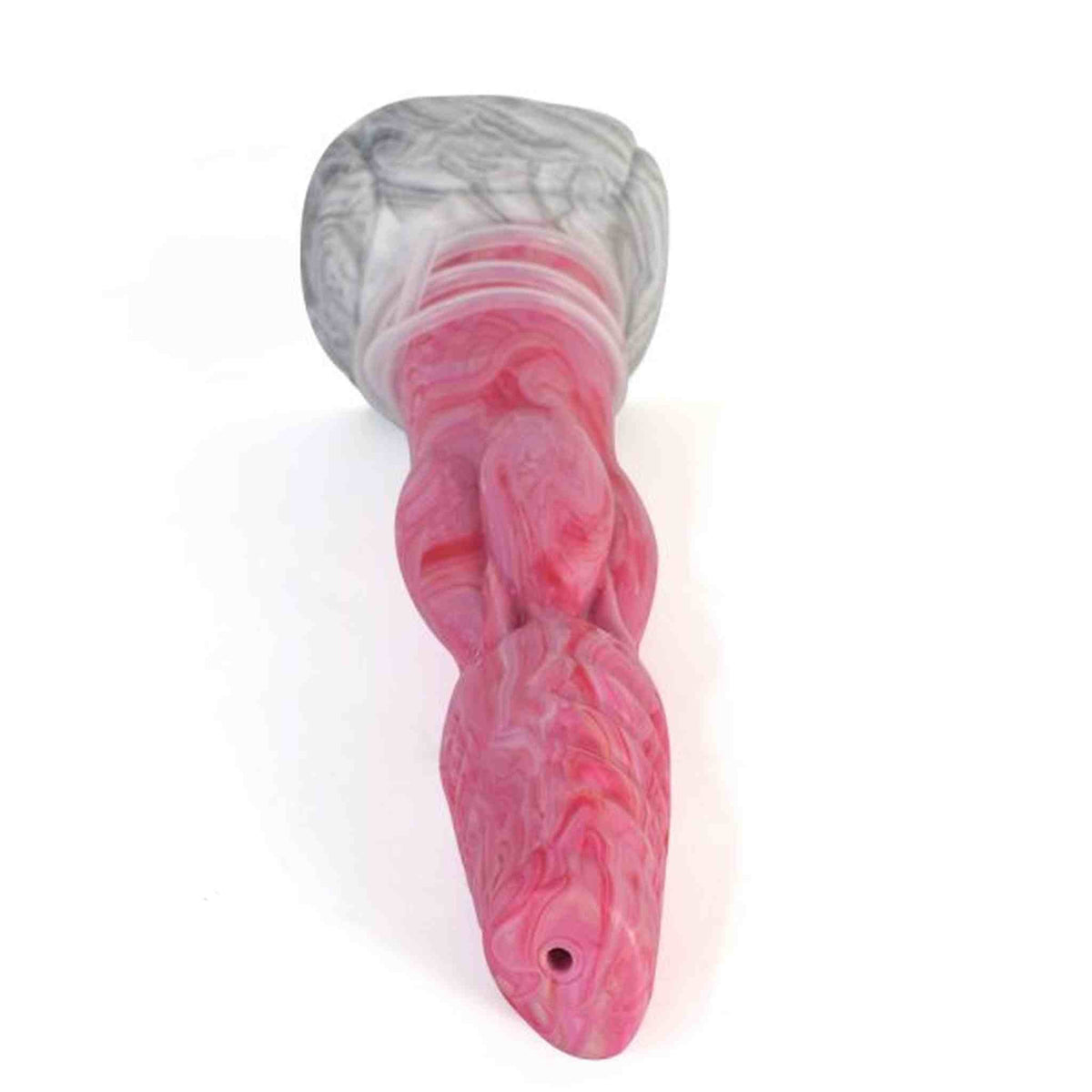 Dorso dildo fenrir silicone rosa base marmo e foro