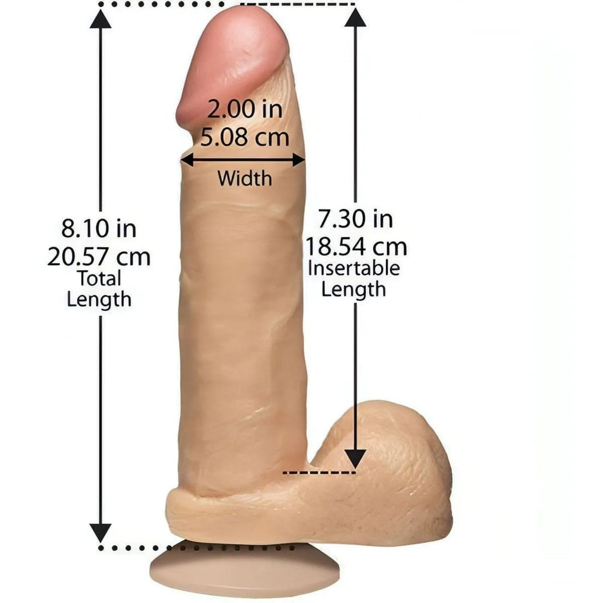 The Realistic Cock 8″ - White