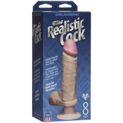 Scatola dildo vibrante Doc Johnson Realistic Cock 8 pollici beige con ventosa