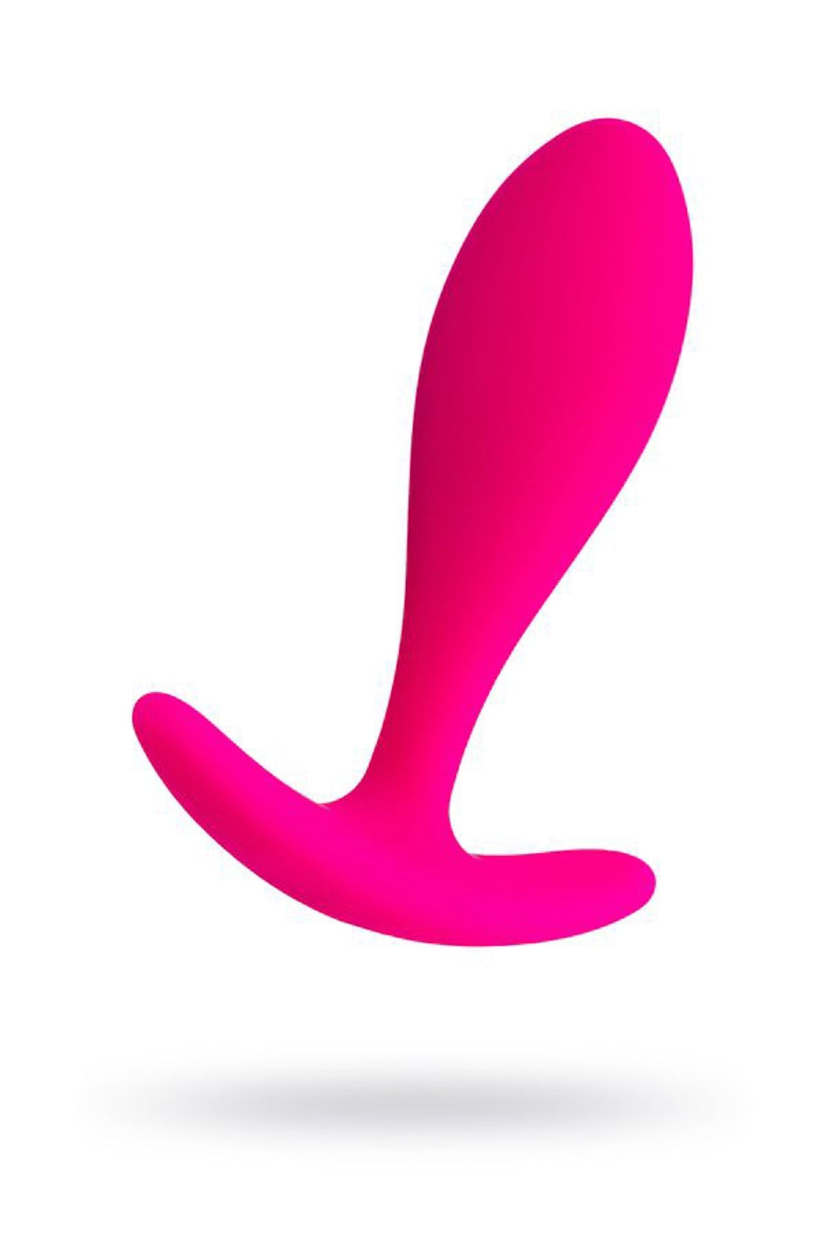 Plug anale rosa acceso Go Anal con forma ergonomica curvata e base Y arrotondata