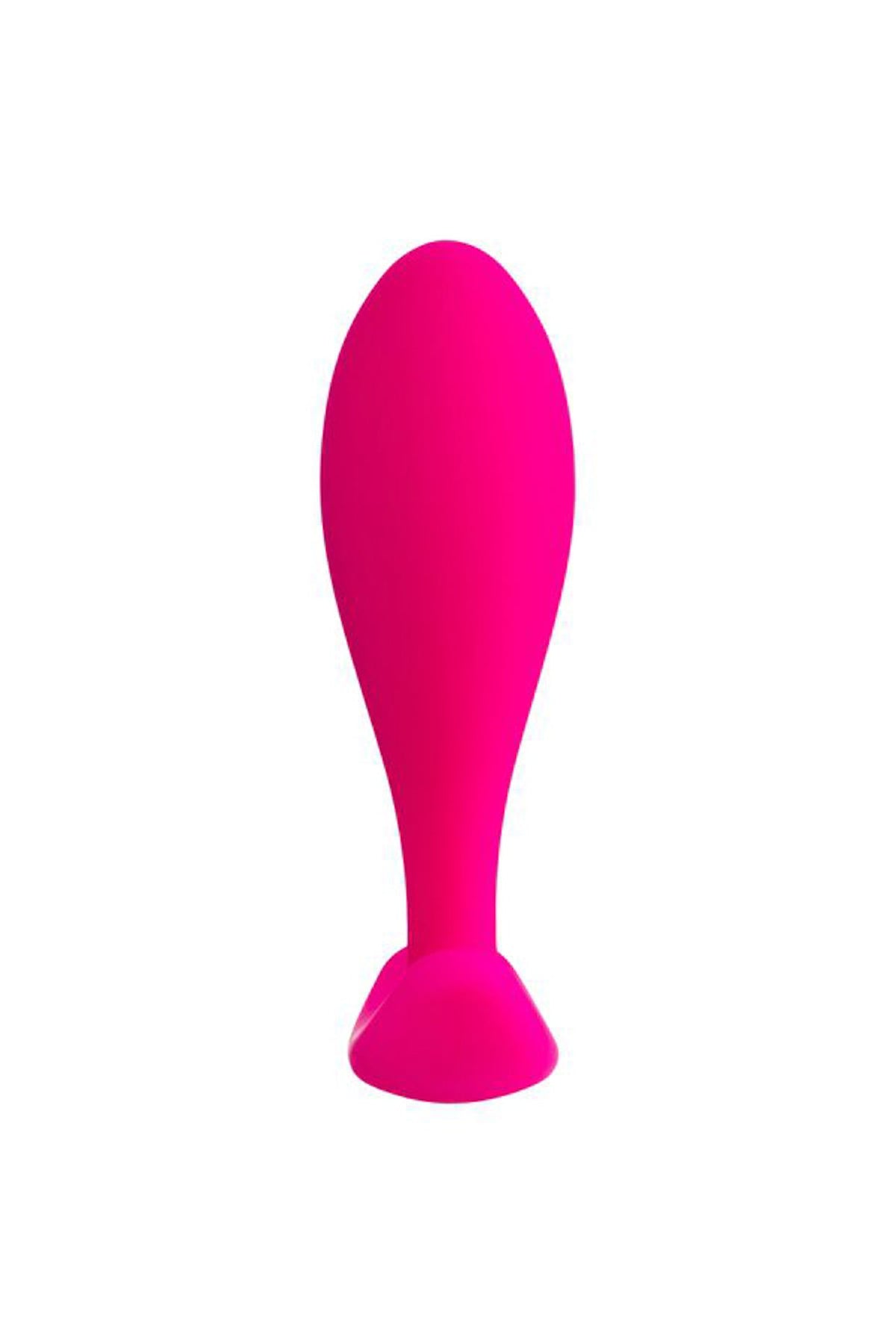 Plug anale rosa acceso corpo a goccia base piedistallo
