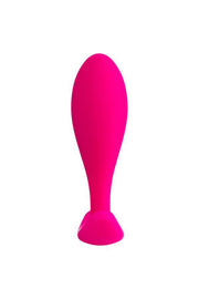 Plug anale rosa acceso corpo a goccia base piedistallo