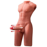 Torso uomo senza testa in materiale simile alla pelle con freccia movimento spinta pneumatica