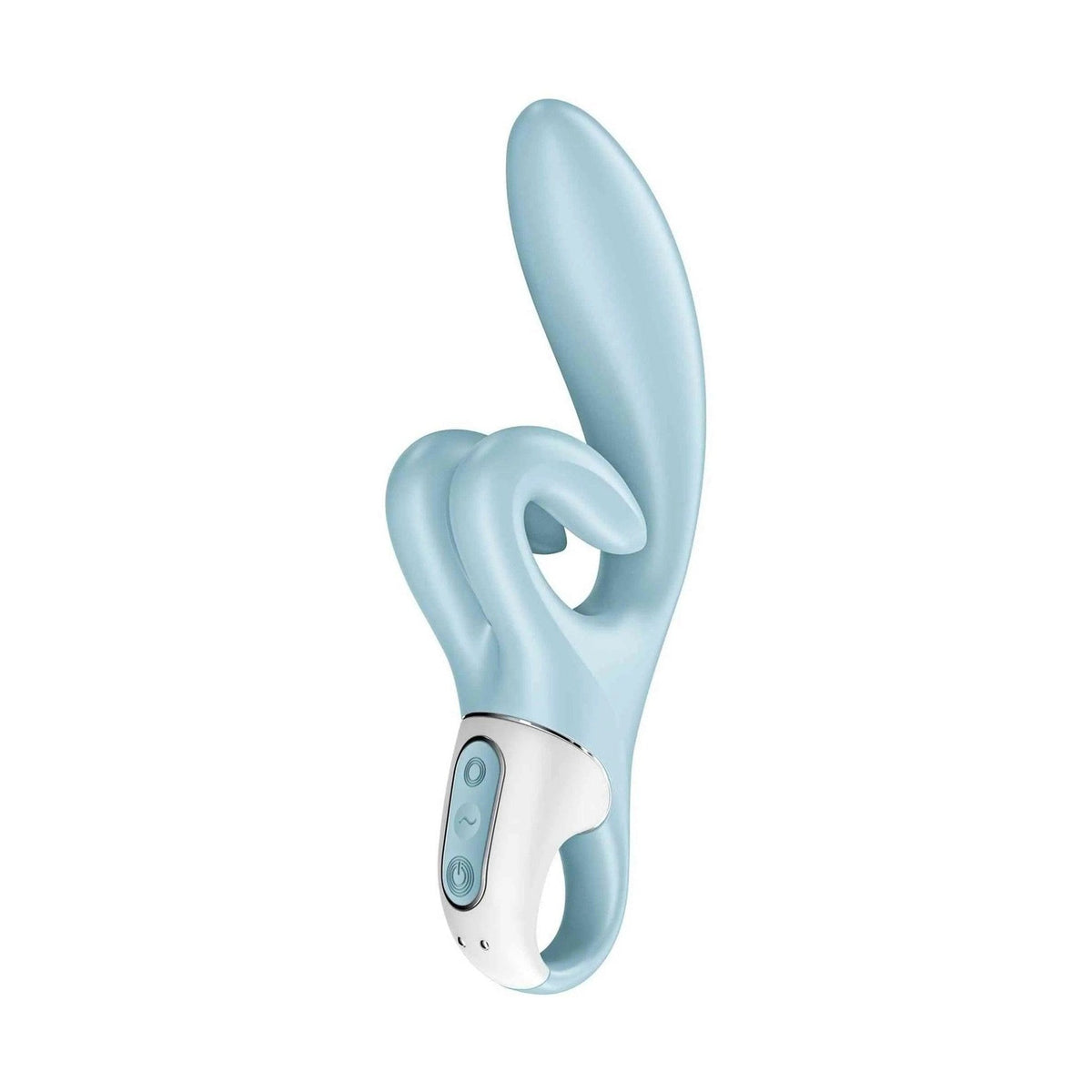 Vibratore Satisfyer Touch Me blu profilo laterale pulsanti e finitura opaca