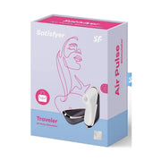 Confezione Satisfyer Traveler Air Pulse Stimulator scatola viola blu garanzia 15 anni