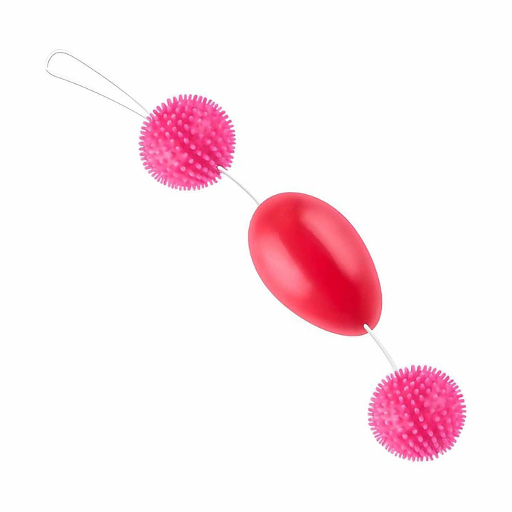 Angolazione trio palline anali rosa con sfera liscia centrale e anello superiore