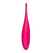 Vibratore Satisfyer Twirling Fun rosa acceso con pulsanti circolari metallici