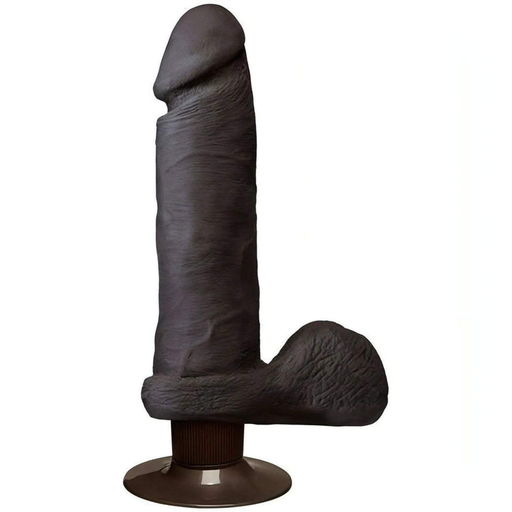 Dildo vibrante nero realistico Doc Johnson 8 pollici finitura opaca texture pelle
