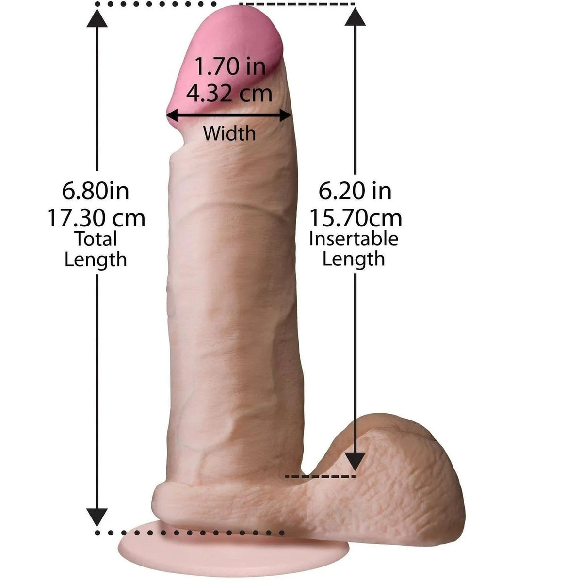 UR3 The realistic Cock 6″ - Rosa Carne