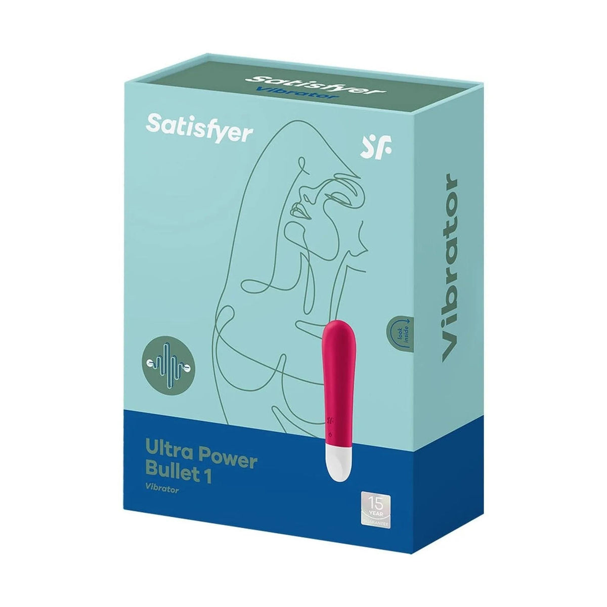 Confezione scatola Satisfyer Ultra Power Bullet 1 vibratore rosso con design minimalista