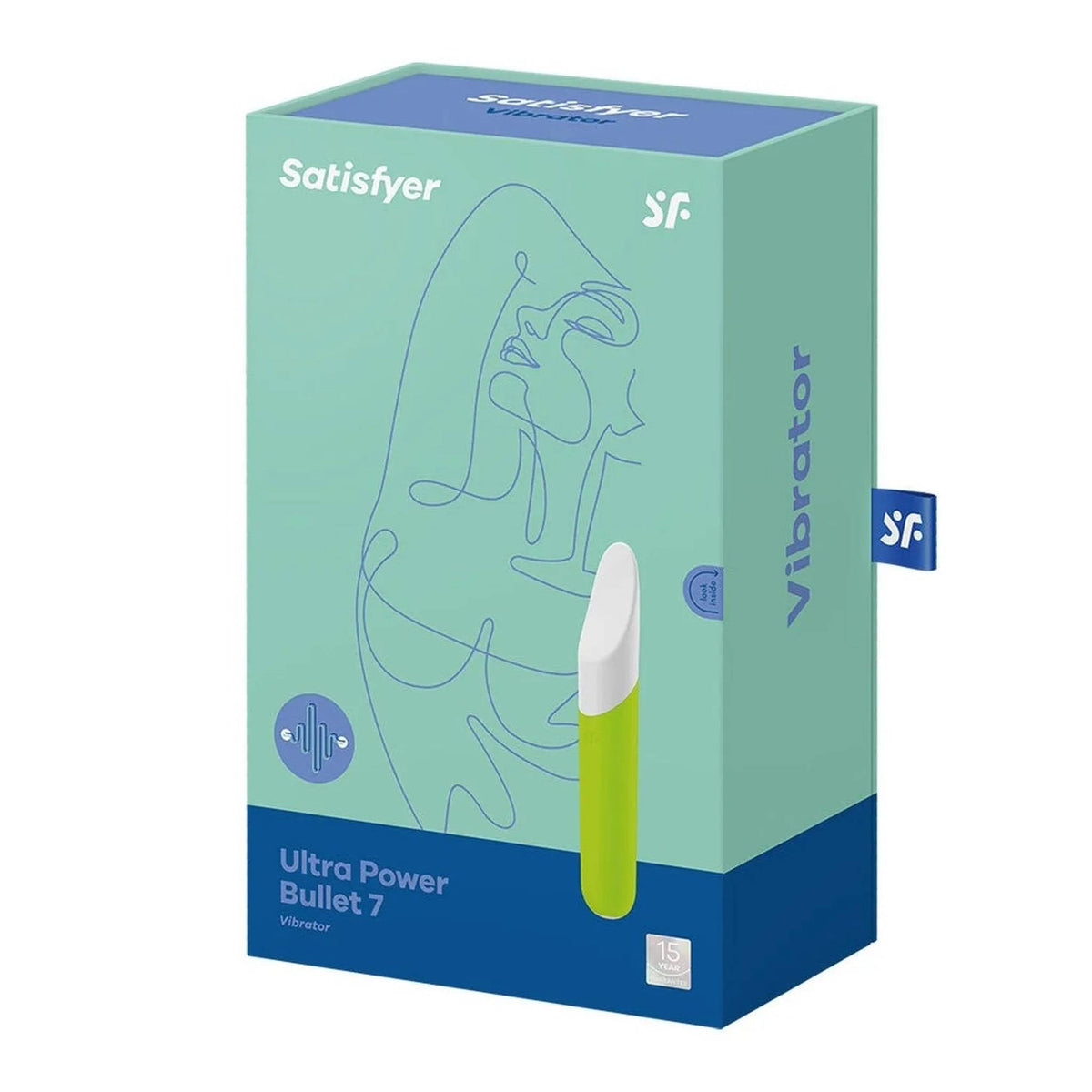 Scatola prodotto vibratore Satisfyer Ultra Power Bullet 7 verde acqua e blu scuro