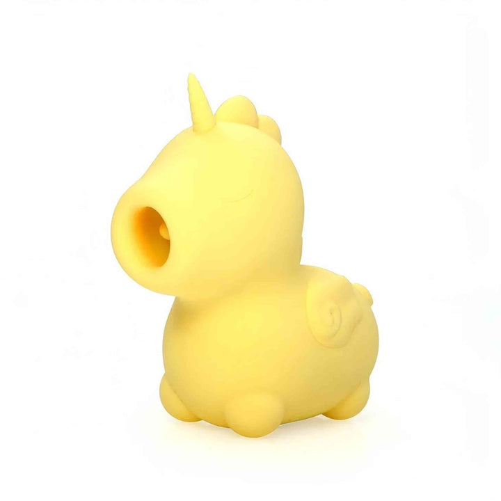 Vibratore clitorideo Unihorn Bean Blossom unicorno giallo chiaro in silicone morbido